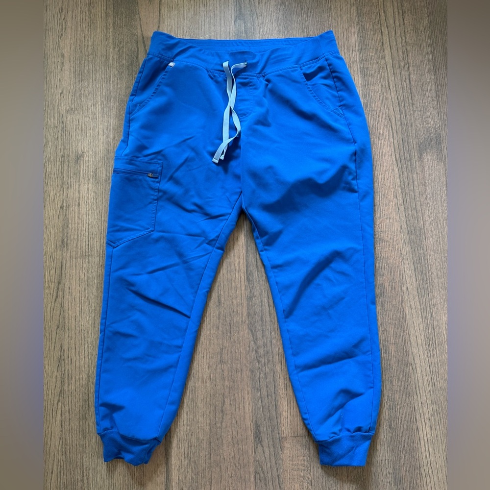 Figs Zamora Blue Jogger Pants with Drawstring-Size Large